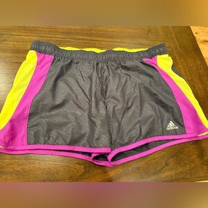 Adidas Running Shorts Gray Purple AEROREADY Lightweight Athletic Gym Size L EUC